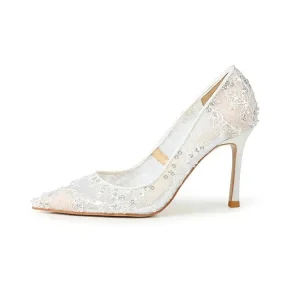 Fashion Trend Summer Autumn Anti Slip Mesh High Quality Women’s Low Heels Bridal Wedding Shoes with 3-5cm Heel Customize Color