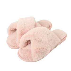 Fashion Winter Indoor Winter Fur Slippers Non-slip Sole Furry Slippers for Women