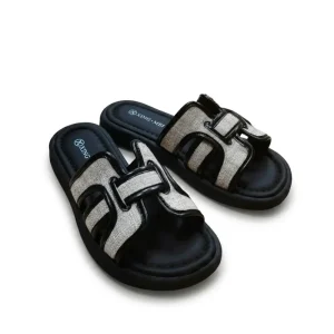 Fashion Women H Strap Slides Summer Open Toe Platform Slippers Comfortable Rubber Sole Flat Sandals Outdoor Beach Shoes