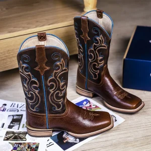 Fashion Women’s Cowboy Boots Top Grade Custom Women’s Cowboy Boots 3.7 cm Heels square Toe Cowboy Boots Women
