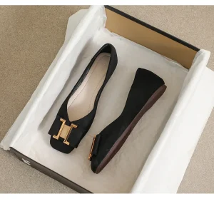 Fashion Women’s Flat Shoes Fabric Elegant Fashion Breathable Flat Sandals Comfortable Casual Lady’s Dress Shoes