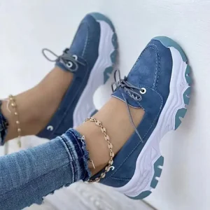 Fashion Women’s Lace-up Platform Wedges Fashion Breathable Casual Shoes Comfortable Walking Shoes Four Seasons