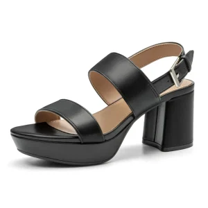 Fashion Women’s Platform Heels Chunky Block Heeled Sandals Open Toe Comfortable Buckle Dress Heels for Party Wedding