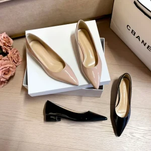 Fashion Women’s Pumps High Heels 3CM Slip-On Block Heel Formal Shoes for Spring Summer PU Insole Increasing Feature