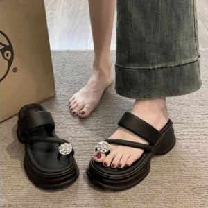 Fashion Women’s Soft Sole Slippers Summer Slippers Toe Comfortable Women’s Slippers Sandals