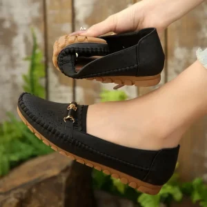 Fashionable Black Women’s Flat Shoes Plus Size Retro Soft Mesh Designer Work Shoes Breathable Casual Shoes