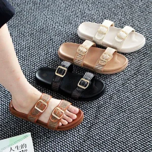 Fashionable Casual Slip on Durable Breathable Lightweight Leisure Women Sandals and Slippers