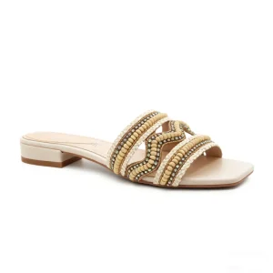 Fashionable High Top Open Toe Flat Heeled Shoes with Rhinestones Strap Square Toe Height Increasing for Summer Autumn Seasons
