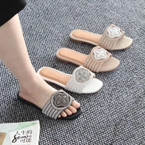 Fashionable Open-weave Outdoor Water Droplet Style Casual Slip-on Women’s Sandals and Slippers