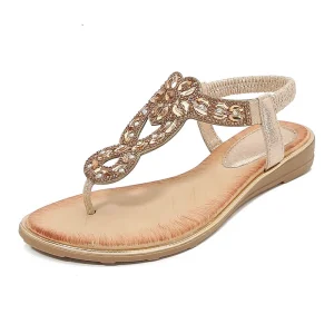Fashionable Plus Size PU Upper Ladies Flat Sandals Women’s Thick Bottom Casual Spring