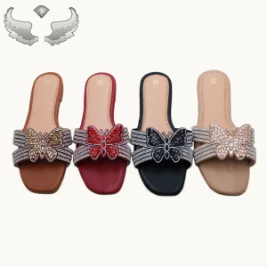 Fashionable Summer New Design Bow Tie Rhinestone Outdoor Daily Women’s Sandals and Slippers Water Droplet Sandals
