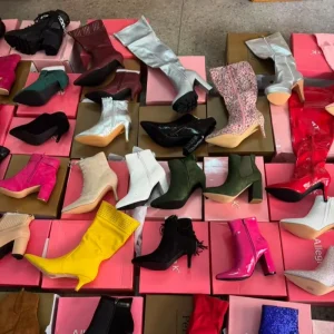 Fashionable Women’s Boots Trendy Pointed toe Stiletto Heels Stock Available Long Boots with Mixed Designs