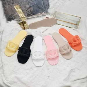 Fashionable Women’s Flat Sandals Comfortable Anti-Slippery Light Weight PU Open Toe Outdoor Use