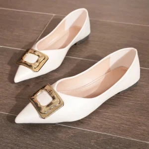 Fashionable Women’s Pointed Casual Shoes New Soft Soled Anti-Slippery Flat Shoes for Offices in Autumn Spring and Summer