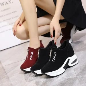 Female Sports Fashion Comfortable Casual Ladies Flats Shoes Thick Bottom Non slip Autumn Wedge Sneakers