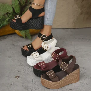 Female Summer New Platform Thick Topped Sandals Women’s Wedge Sandals Fashionable and Casual Sandals