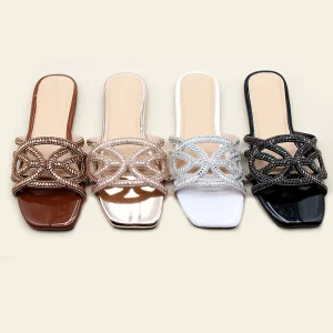Female Summer Slippers Women’s Shoes All Match Female Sandals One-word Open Toe Slides Flats Ladies Women’s Sandals