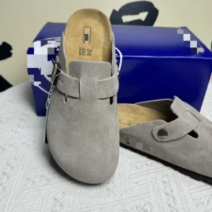 Flat Casual Clogs Sandals Genuine Leather Upper & Lining EVA Outsole Arch Support Soft Comfort Slip-On Buckle