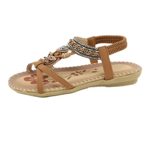 Flat Heels Beach Sandals for Women Summer Holiday Casual Shoes Slip On Ladies Open Toe Lightweight Sandals Rubber Sole Fashion