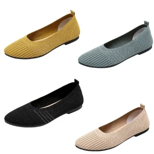 Flat Shoes Spring Lightweight Slip On Breathable Women’s Pointed Flat Shoes for Daily Commute
