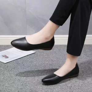 Flat Soft Women Flats Slip on Flat Shoes Solid Color Black Professional Work Shoes Comfortable Women’s Shoes