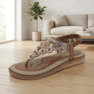 Flip Flops for Women Sandals with Comfortable Cushion Casual Summer Flats Shoes Gladiator Bohemian Slip on Beach Sandal