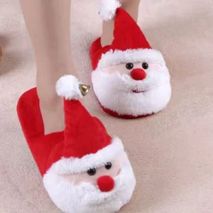 Fluffy Women Indoor Slippers Christmas Santa Claus Bedroom Slippers Christmas Slipper