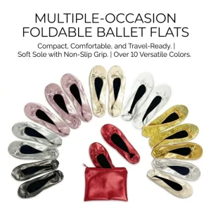 Foldable Soft Ballet Shoes Breathable Anti-Slip Comfort Multi-Occasion Use Women’s Flat Slippers