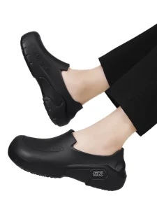 Food Factory Women’s Work Shoes Waterproof Non slip Rain EVA Rubber Upper All Seasons Chef Crew Surgical Nurse