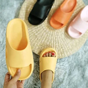 Foot Slippers Women Creative Style High Heel Slipper Plain Woman Summer Slide Korean Flat Slipper Hotel Custom Logo