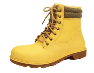 For Brand Fashion Waterproof Genuine Leather Safety Boots Steel Toe Lace Up Work Shoes Rubber Outsole Mesh Lining