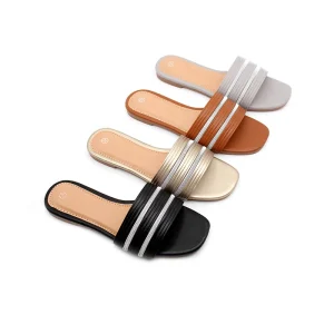Foreign Trade Fashion Summer New slippers Women’s Striped Zipper Lightweight Comfortable Simple Women’s slippers