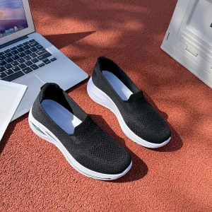 Foreign Trade Large Size Women’s Shoes Solid Color Breathable for Sock Mouth Slip On Casual Autumn Anti Slip Shock