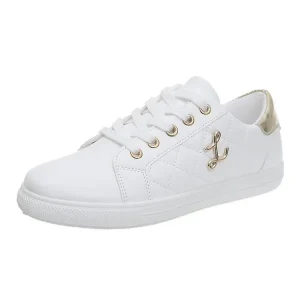 Foreign Trade Quilted Simple White Shoes For Women Women’s Flat Sneakers