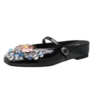 Formal Shoes for Women New Styles Rivet square Head Ladies Office Loafer slip on Leather Mocassini Women’s Flats