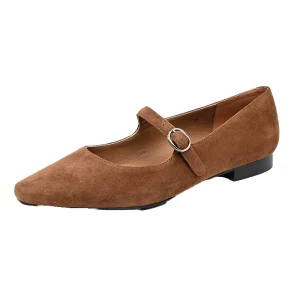 French Retro Genuine Leather Breathable Ballet Flats Women’s Spring Summer Autumn Winter Customizable Slip On Pointed Toe Low