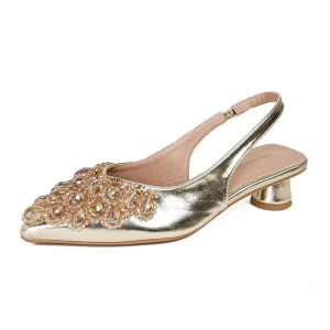 French stylesandals for Women New Style with Rhinestones Pointed Toe Women’s Dress Shoes