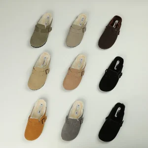 Full Range Arizonas Gizeh Londons Mules Clog Cow Suede Fur Women’s Shoes