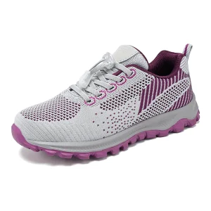 G P19 Women’s Casual Fly Knit Walking Shoes Comfortable Breathable Design for Summer Spring for Middle Aged Elderly Mothers