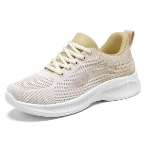 G YS89 Women’s Height Increasing Fly Knit Mesh Sports Walking Shoes Casual Slip On Breathable Sneakers Female Footwear