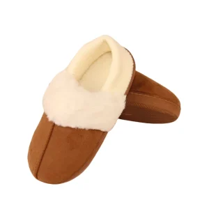 G4 Ladies Wrinkle Resistant Upper Anti Sagging Fur Inner Memory Form House Bedroom Home Women’s Winter Cozy Suede Indoor Slipper
