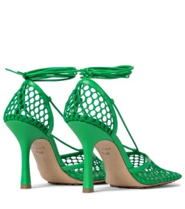 Genuine Cowhide Women’s Sandals Summer Open Toe Lace Up Mesh Sandals