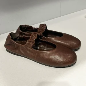 Genuine Leather Korean style Round Toe Solid Shallow Pleated Mary Jane Women’s Spring Summer Ballet Flats