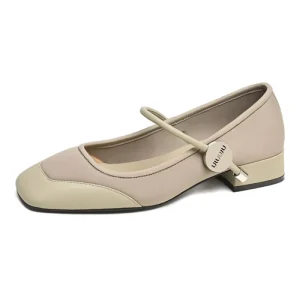 Genuine Leather Mary Jane Shoes Women’S Low Heeled Single Shoes Customized Models