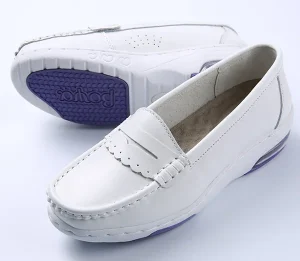Genuine Leather Women’s Anti-Slip Hospital Nurse Work Shoe Comfortable White for Spring Summer Winter Factory