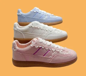 Girl Student Low Top Walking Style Shoes Outdoor Breathable Faux Suede Women’s Fashion Trend Casual Sneakers