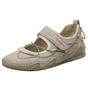 Gongyang Women’s Solid Single Shoes New Summer Breathable Mary Jane Flats Hook Loop Closure Non tiring Flat