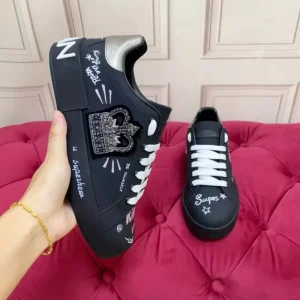 Graffiti Fashion Trend Luxury Designer Logo High Quality Casual Men’s Sneakers Women’s Loafers Outsole Genuine Leather Shoes