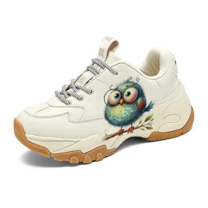 Greatshoe Women’s Fashion Breathable Lightweight Printed Womens Flat Heel Lace up Sneakers Running Shoes Women