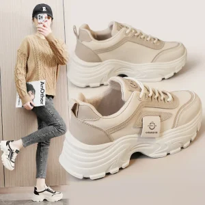 H6579 Height Increasing Thick Sole Women’s Casual Shoes Non Slip Breathable Women Light Sneakers